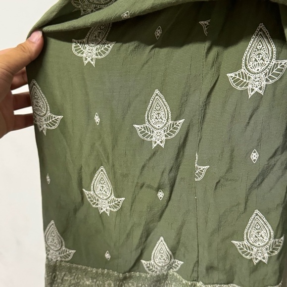 Faithfull the Brand Lima Sage Green Print Halter Midi Jumpsuit L FLAW - Picture 11 of 13